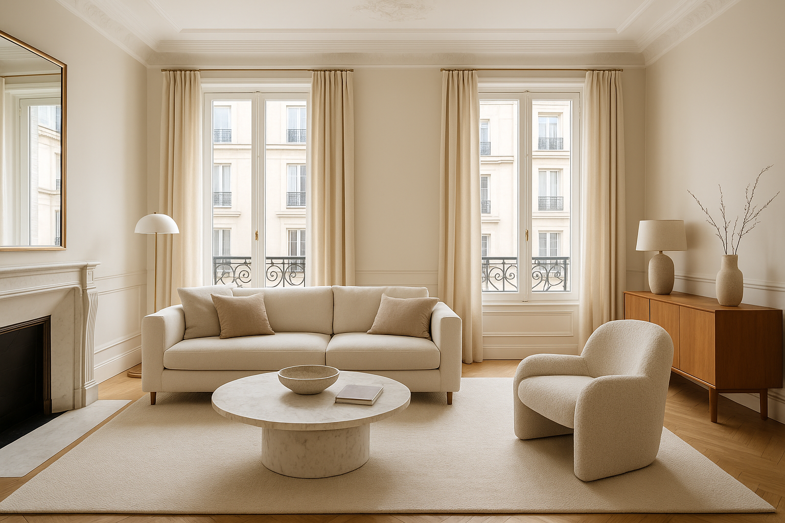 salón decorado para Airbnb